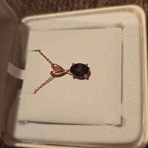 BELK STERLING SILVER CHOCOLATE QUARTZ PENDANT